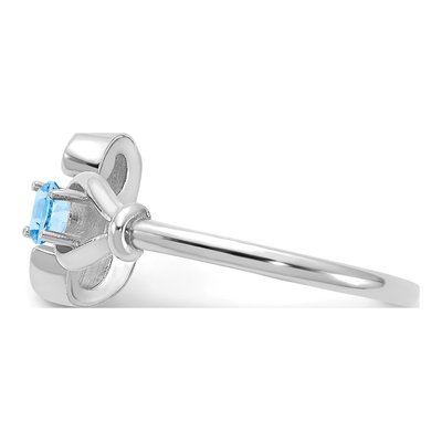 10K White Gold Letter E Ring – view 4