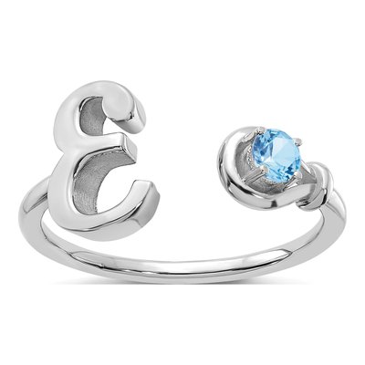 10K White Gold Letter E Ring