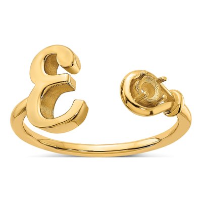 10K Yellow Gold Birthstone Letter E Ring – view 3