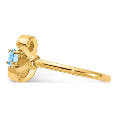 10K Yellow Gold Birthstone Letter E Ring – view 4