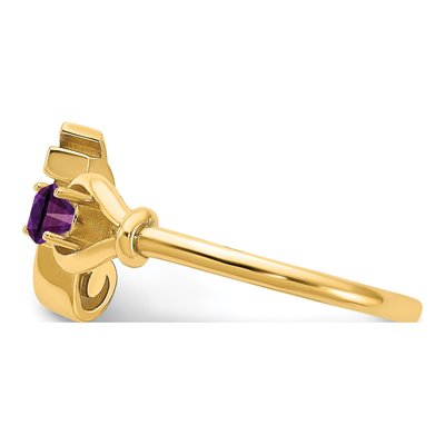 10K Yellow Gold Birthstone Letter F Ring – view 4