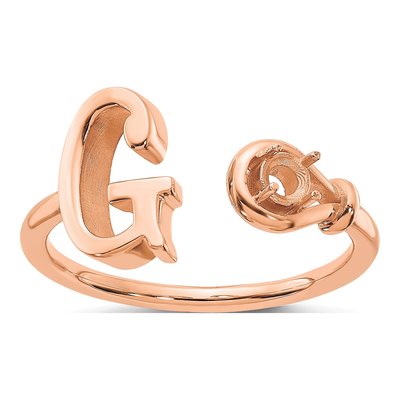 10K Rose Gold Letter G Ring – view 3