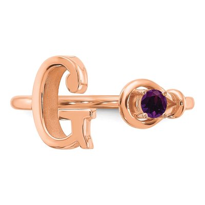 10K Rose Gold Letter G Ring – view 5