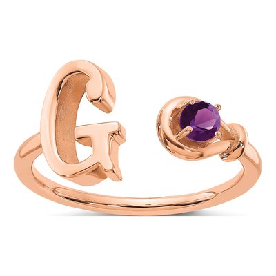 10K Rose Gold Letter G Ring