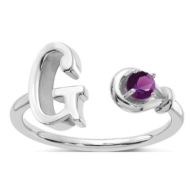 10K White Gold Letter G Ring