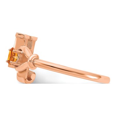 10K Rose Gold Birthstone Letter H Ring – view 4