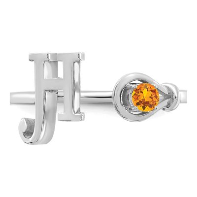 10K White Gold Letter H Ring – view 5