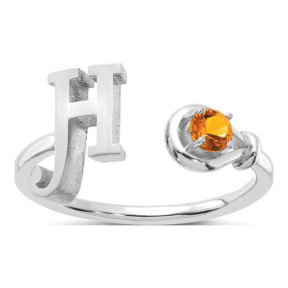 10K White Gold Letter H Ring