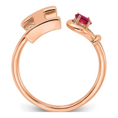 10K Rose Gold Letter I Ring – view 2