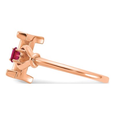 10K Rose Gold Letter I Ring – view 4