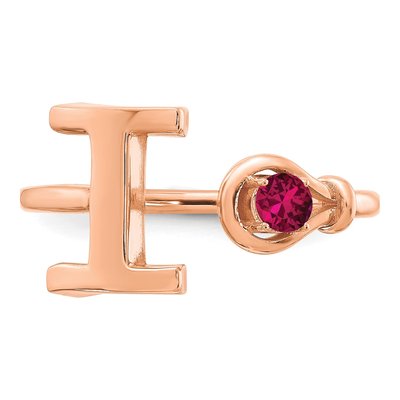 10K Rose Gold Letter I Ring – view 5