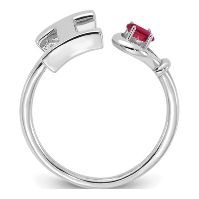 10K White Gold Letter I Ring – view 2
