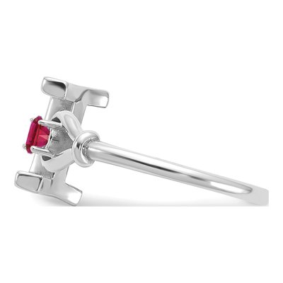10K White Gold Letter I Ring – view 4