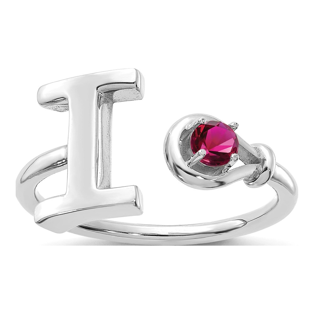10K White Gold Letter I Ring