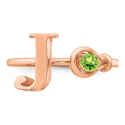 10K Rose Gold Letter J Ring – view 5