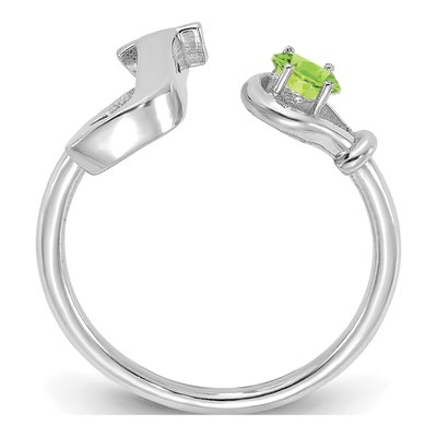10K White Gold Letter J Ring – view 2