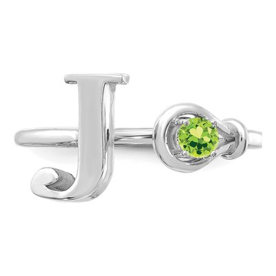 10K White Gold Letter J Ring – view 5
