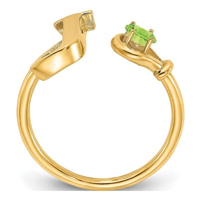 10K Yellow Gold Birthstone Letter J Ring – view 2