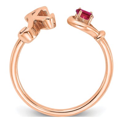 10K Rose Gold Letter K Ring – view 2