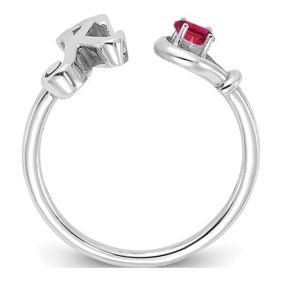 10K White Gold Letter K Ring – view 2