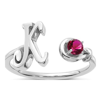 10K White Gold Letter K Ring