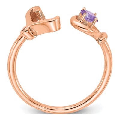 10K Rose Gold Letter L Ring – view 2