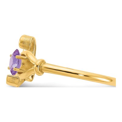 10K Yellow Gold Birthstone Letter L Ring – view 4
