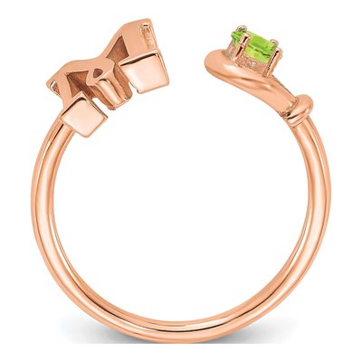 10K Rose Gold Letter M Ring – view 2