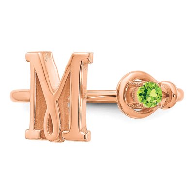10K Rose Gold Letter M Ring – view 5