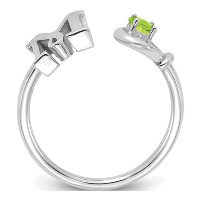 10K White Gold Letter M Ring – view 2