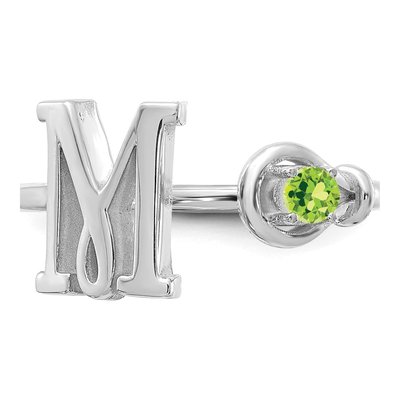 10K White Gold Letter M Ring – view 5