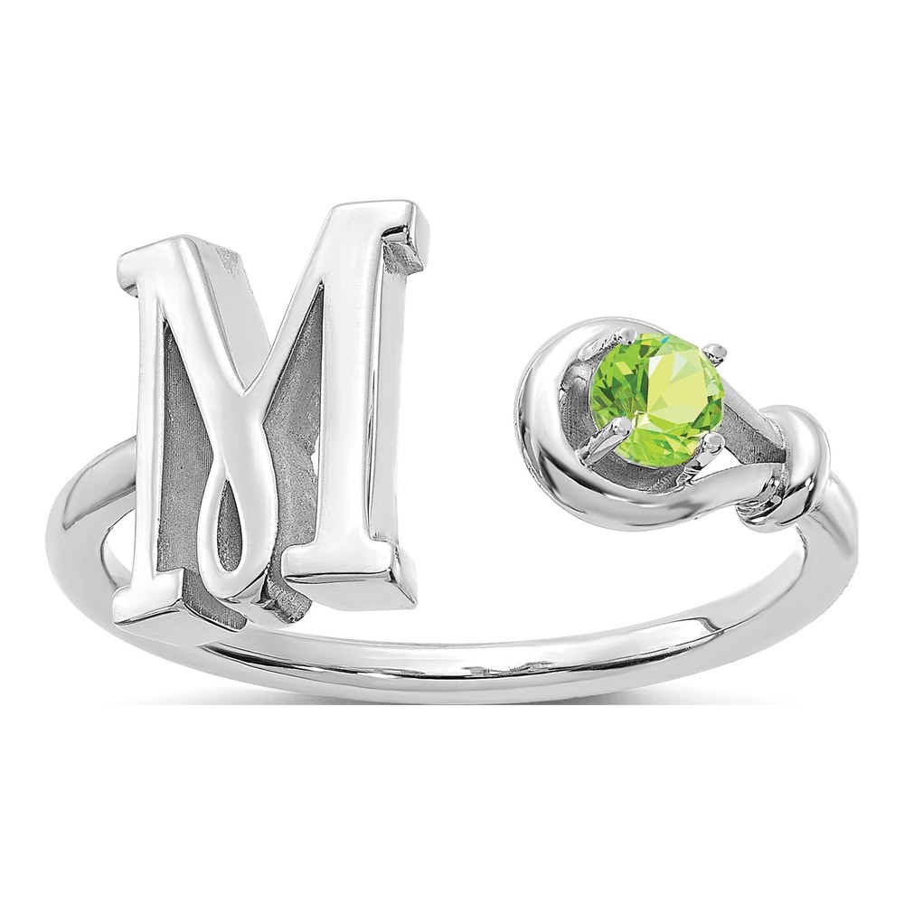 10K White Gold Letter M Ring