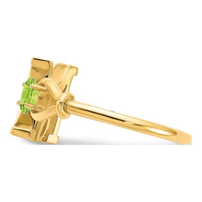 10K Yellow Gold Birthstone Letter M Ring – view 4