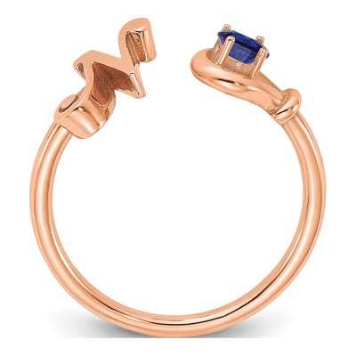 10K Rose Gold Letter N Ring – view 2