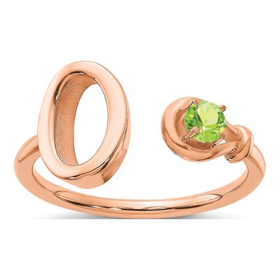 10K Rose Gold Letter O Ring