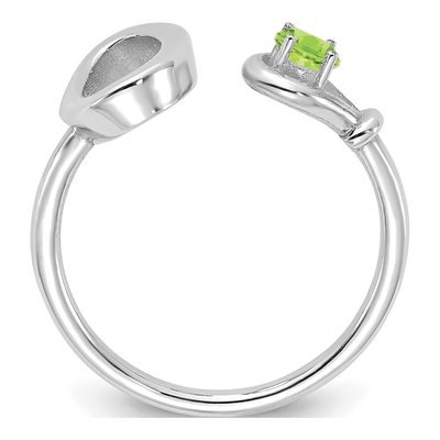 10K White Gold Letter O Ring – view 2