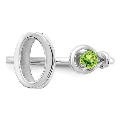 10K White Gold Letter O Ring – view 5