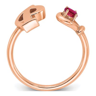 10K Rose Gold Letter P Ring – view 2