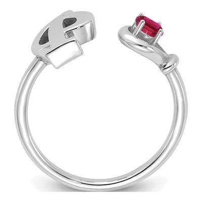 10K White Gold Letter P Ring – view 2