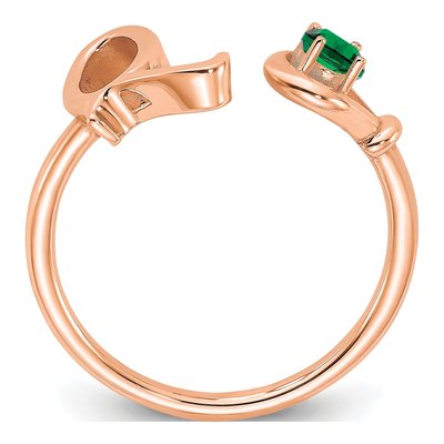 10K Rose Gold Letter Q Ring – view 2