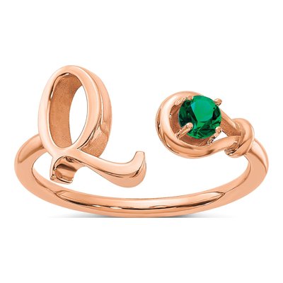 10K Rose Gold Letter Q Ring