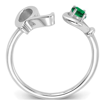10K White Gold Letter Q Ring – view 2