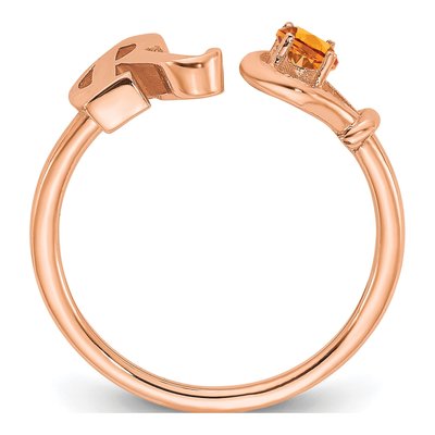 10K Rose Gold Letter R Ring – view 2