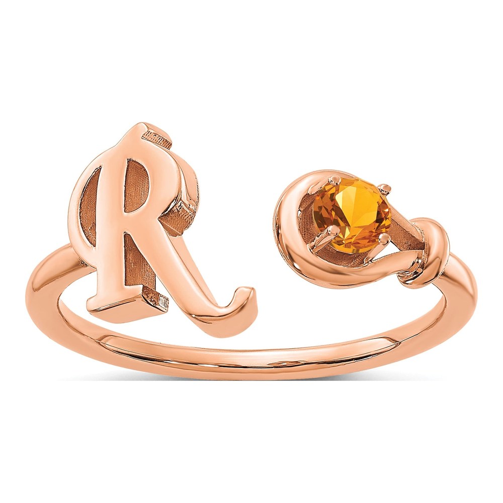 10K Rose Gold Letter R Ring