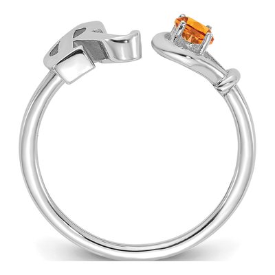 10K White Gold Letter R Ring – view 2