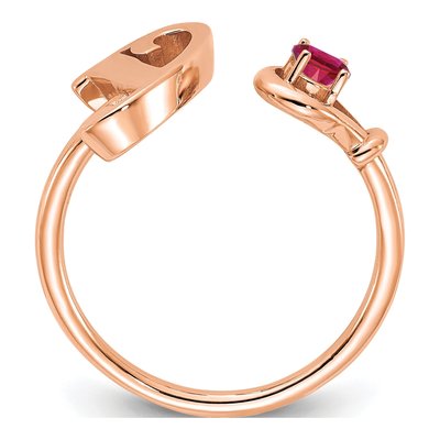 10K Rose Gold Letter S Ring – view 2