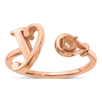 10K Rose Gold Letter S Ring – view 3