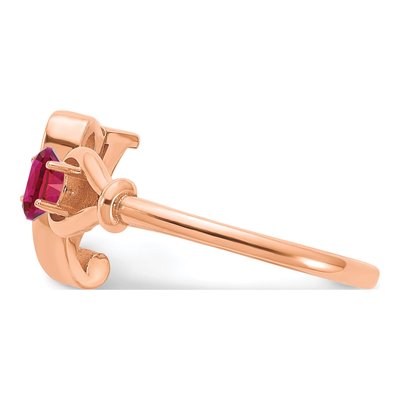 10K Rose Gold Letter S Ring – view 4