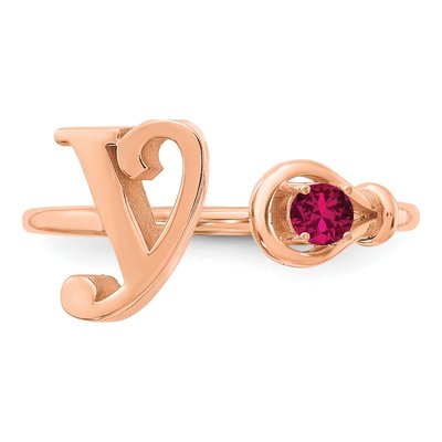 10K Rose Gold Letter S Ring – view 5