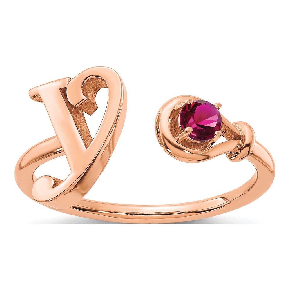 10K Rose Gold Letter S Ring